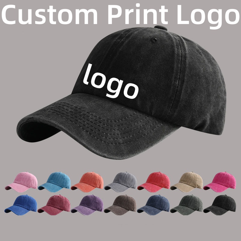 Company Profile Printing - Customized Printed Logo Cotton Washed Baseball