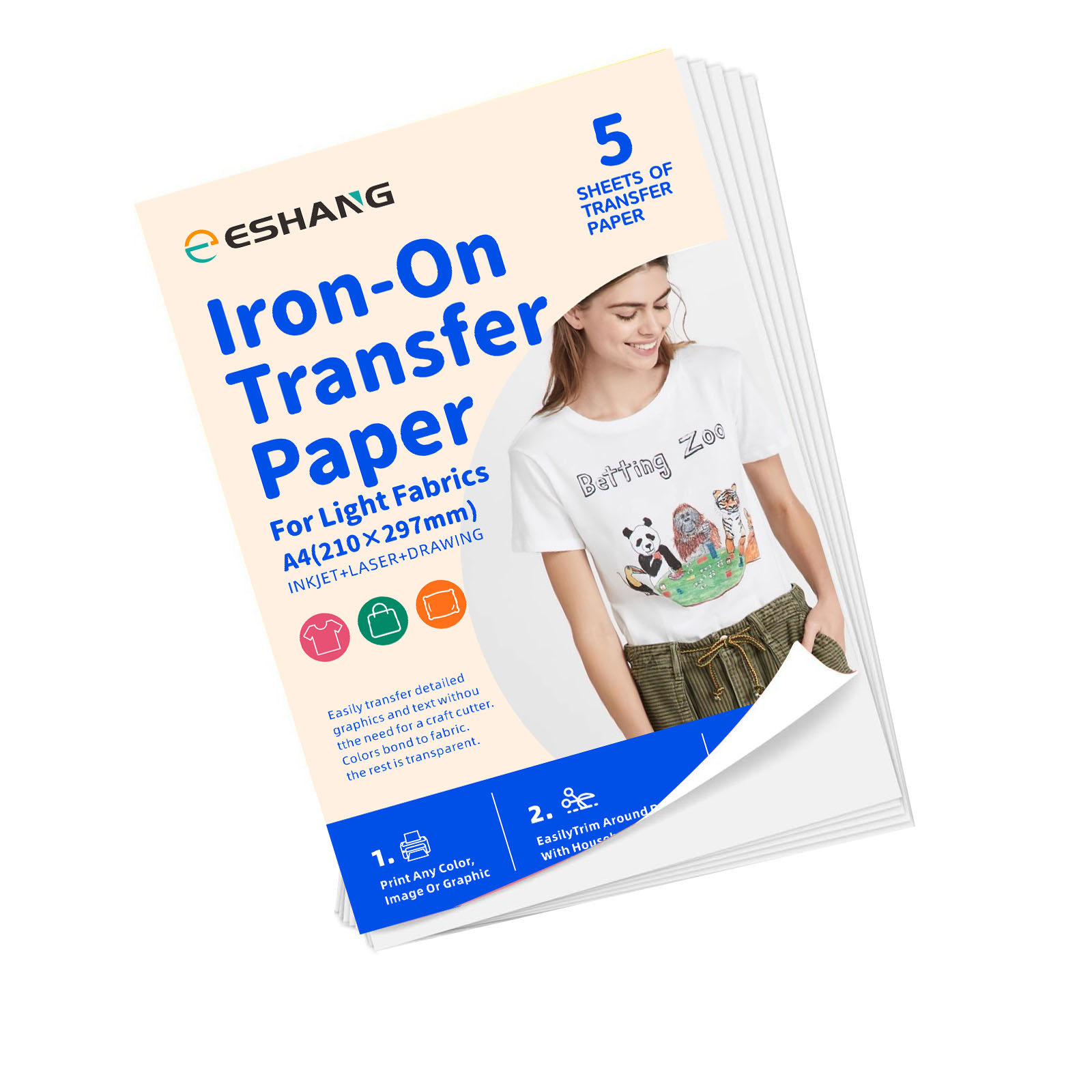 5 Sheets A4 Heat Transfer Pape – White Toner Transfer Paper recenzja i cena