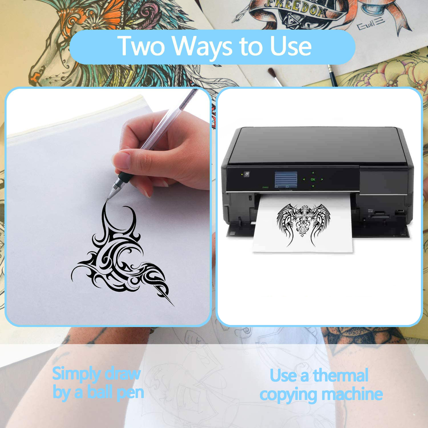 10/50/100Pcs Tattoo Transfer P – White Toner Transfer Paper recenzja i cena