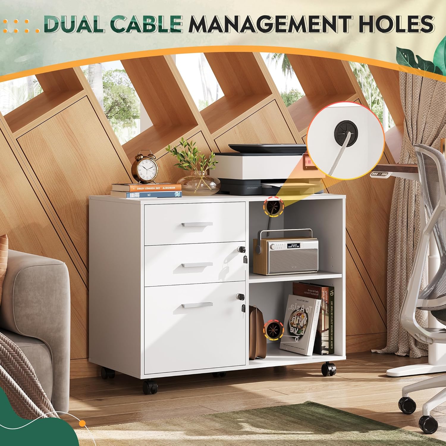 3-Drawer Wood File Cabinet wit – Commercial Printer recenzja i cena