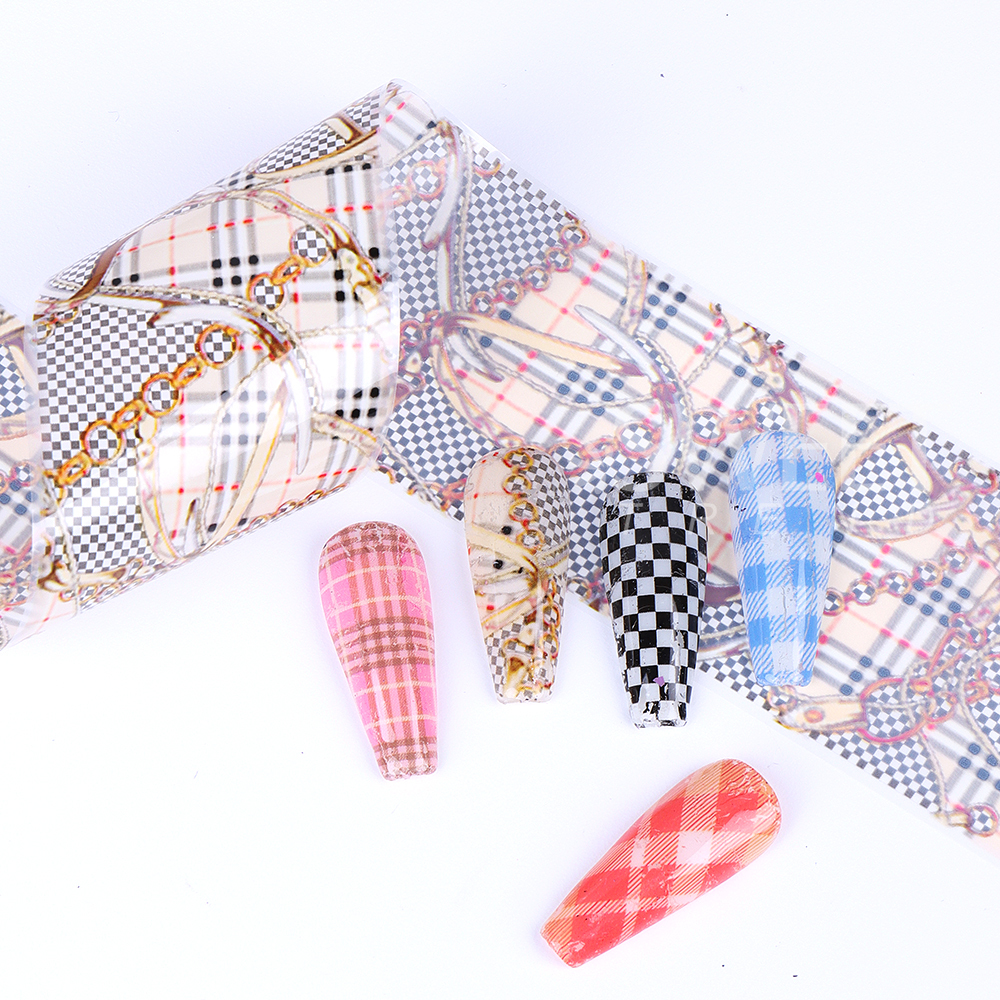 10PCS Plaid Nail Art Foil Tran – White Toner Transfer Paper recenzja i cena